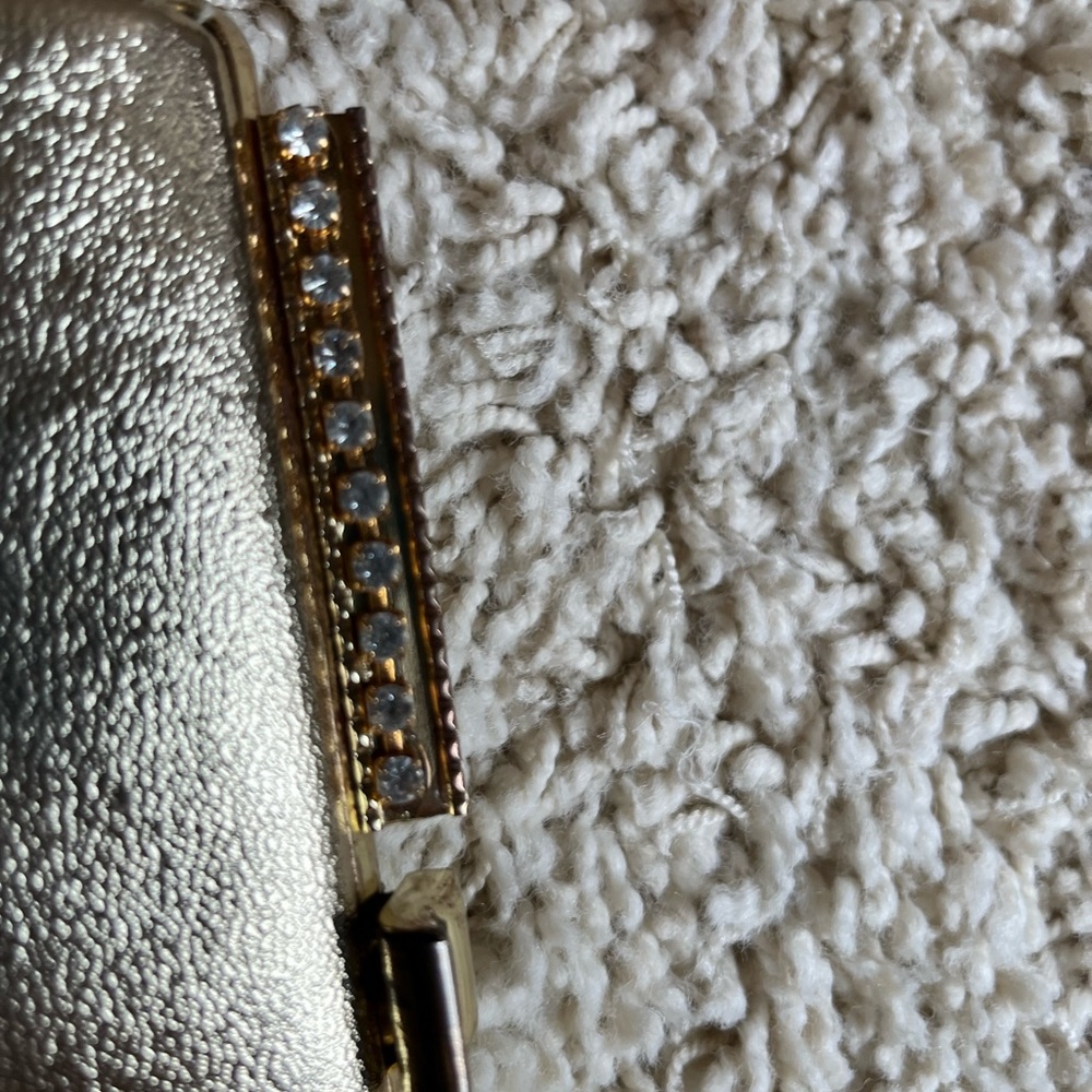 Vintage gold clutch, optional short chain handle - Picture 3 of 11